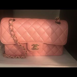 Chanel classic iredescent pink